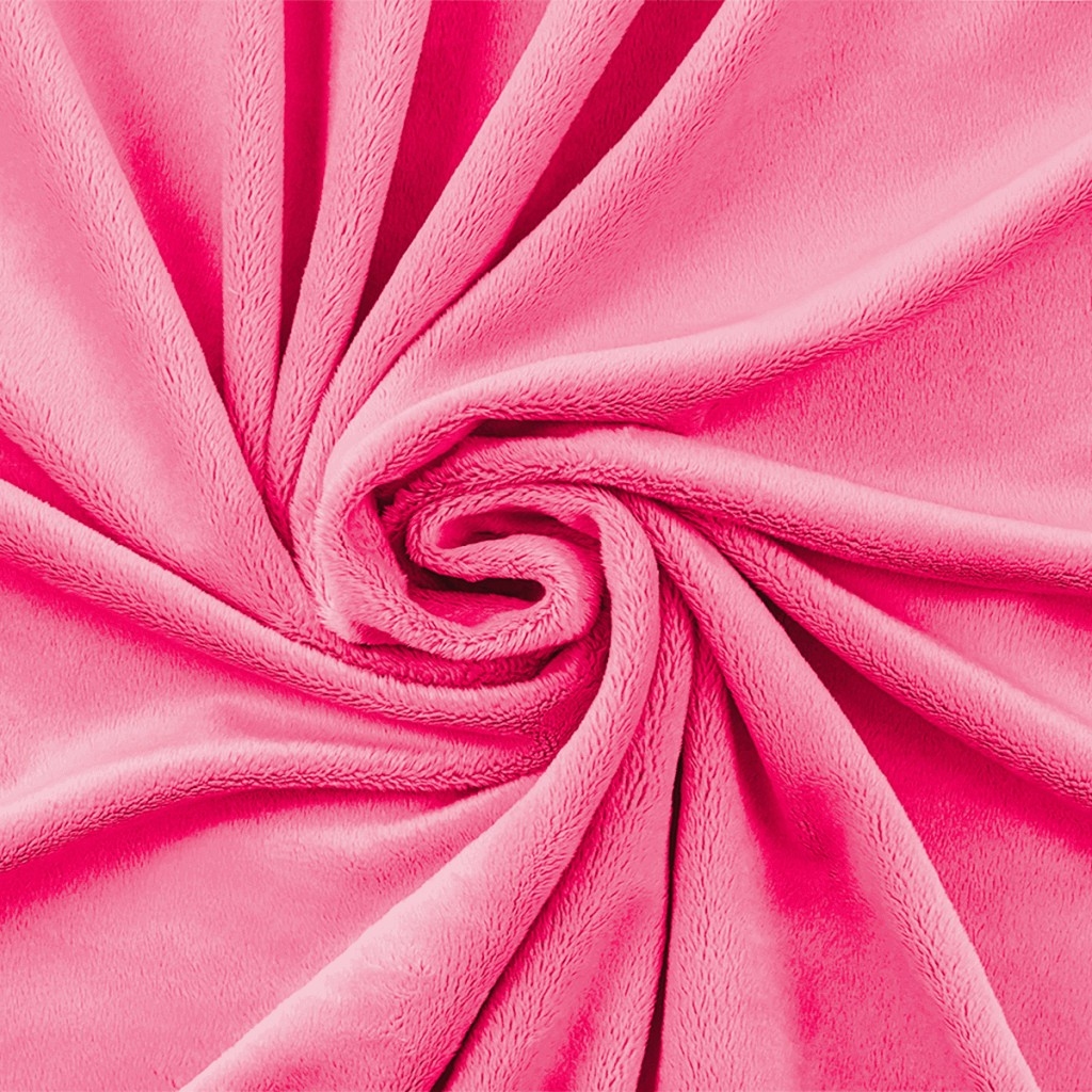 Materiał Minky gładki Premium różowy (Candy pink)