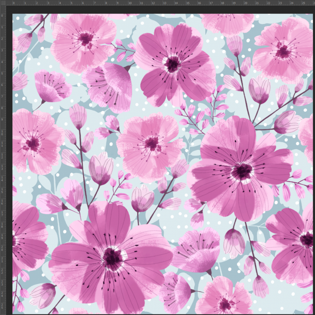 Dzianina bawełniana Jersey druk cyfrowy - kwiaty maki różowe na szarym tle