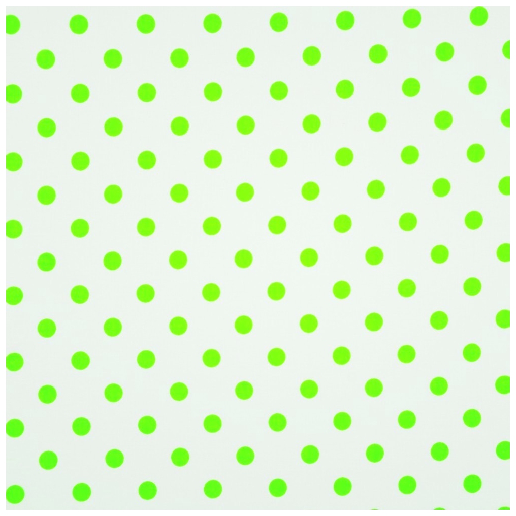 Tkanina w grochy jasno zielone na białym tle