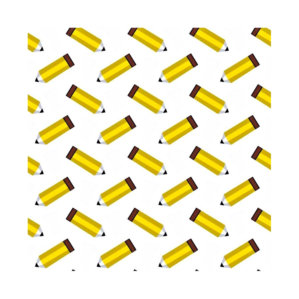 Tkanina w ołówki żółte na białym tle