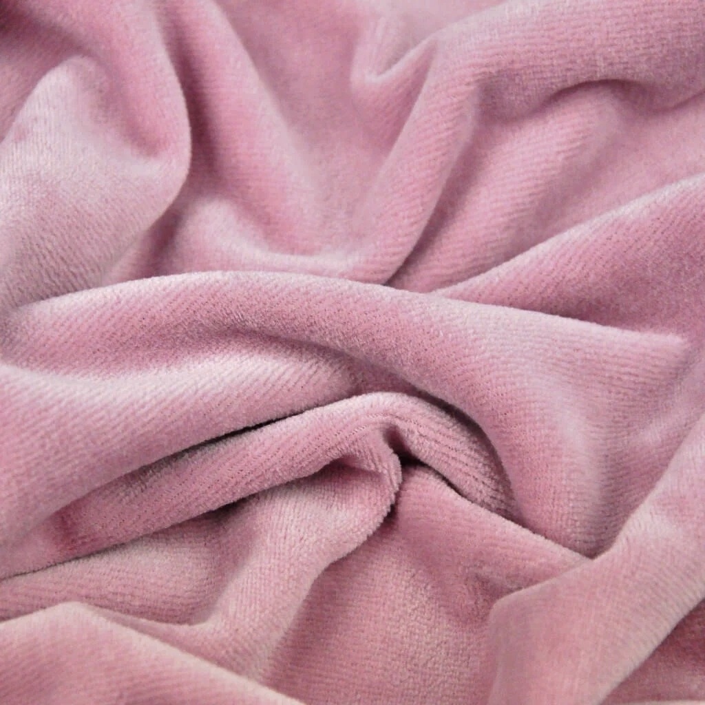 Welur bawełniany odzieżowy - brudny róż