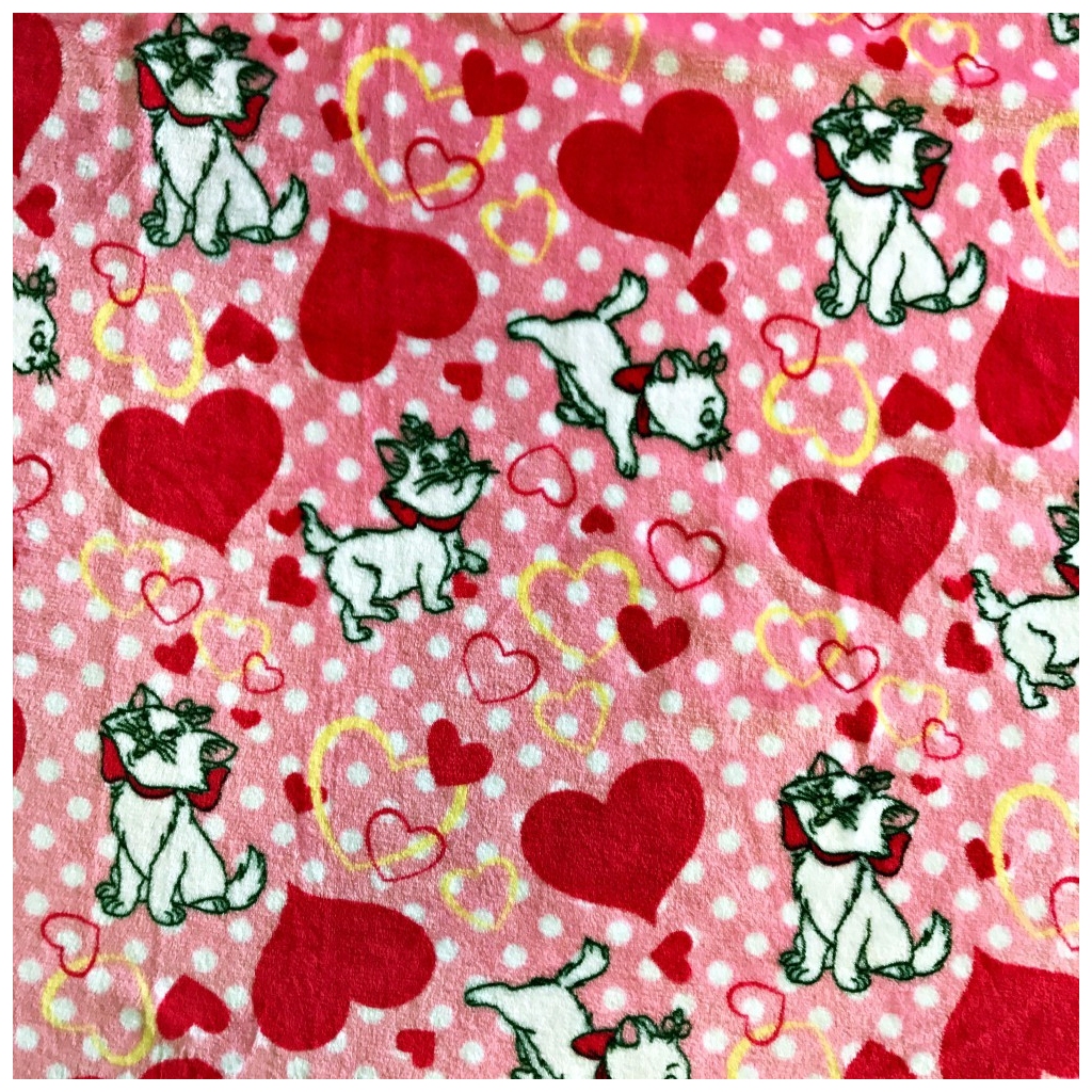 Tkanina Polar plus kotki z serduszkami na różowym tle
