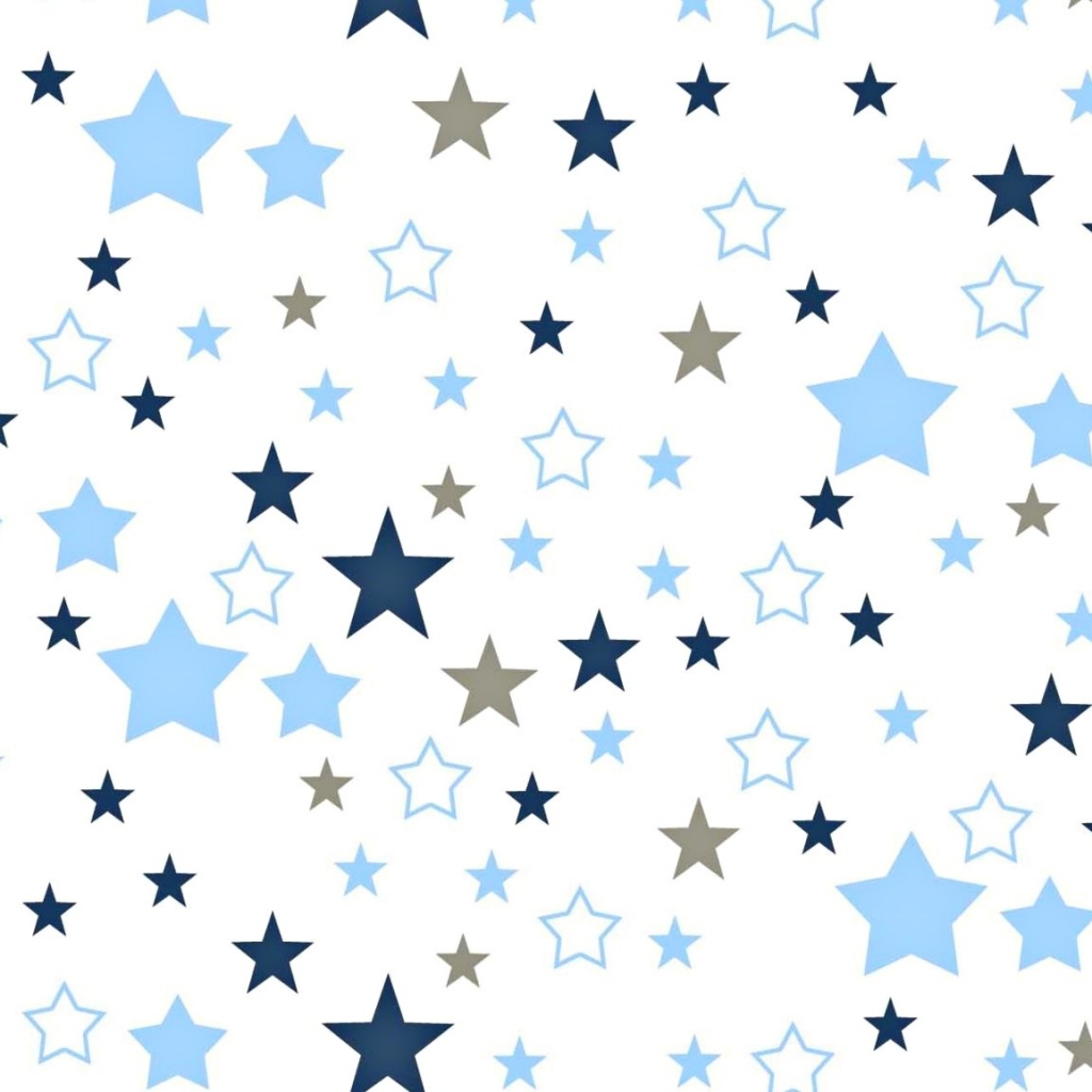 Tkanina gwiazdozbiór niebiesko granatowo szary na białym tle