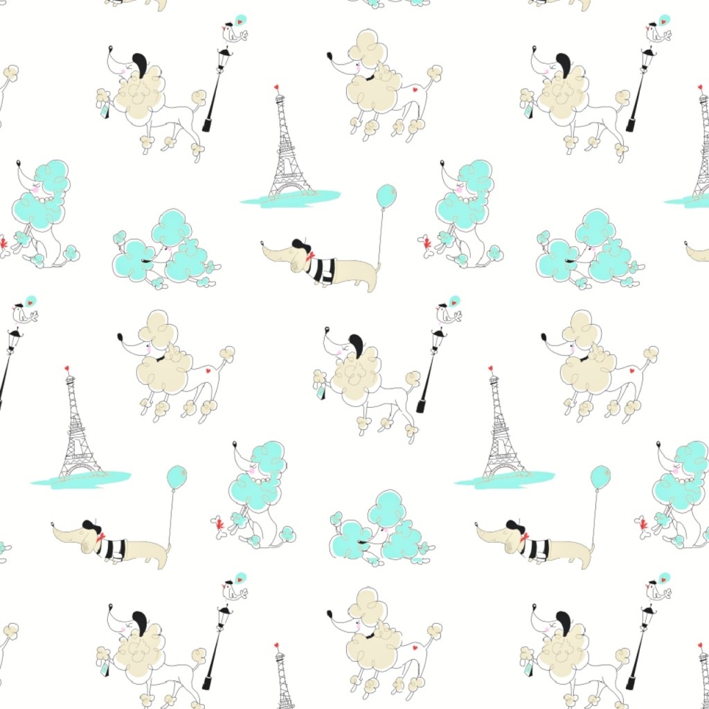 Tkanina Paryż morski na białym tle