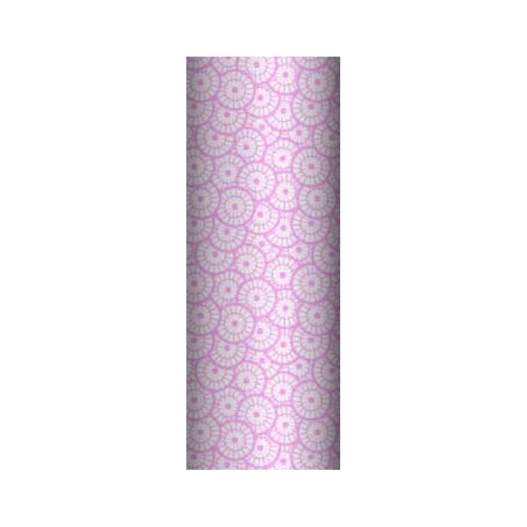 Tkanina geometryczna rozeta biała na różowym tle
