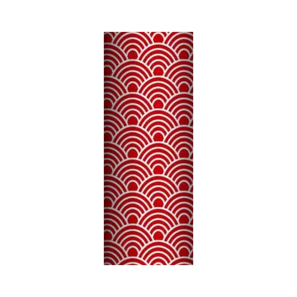 Tkanina geometryczne łuski białe na czerwonym tle