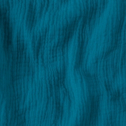 Imagén: Tkanina MuÅlin double gauze ciemny turkus (Mosaic Blue)