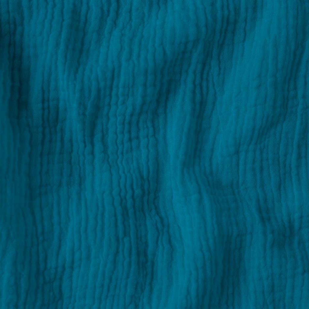 Tkanina Muślin double gauze ciemny turkus (Mosaic Blue)