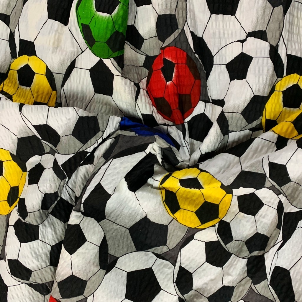 Tkanina Kora bawełniana piłki kolorowe na białym tle