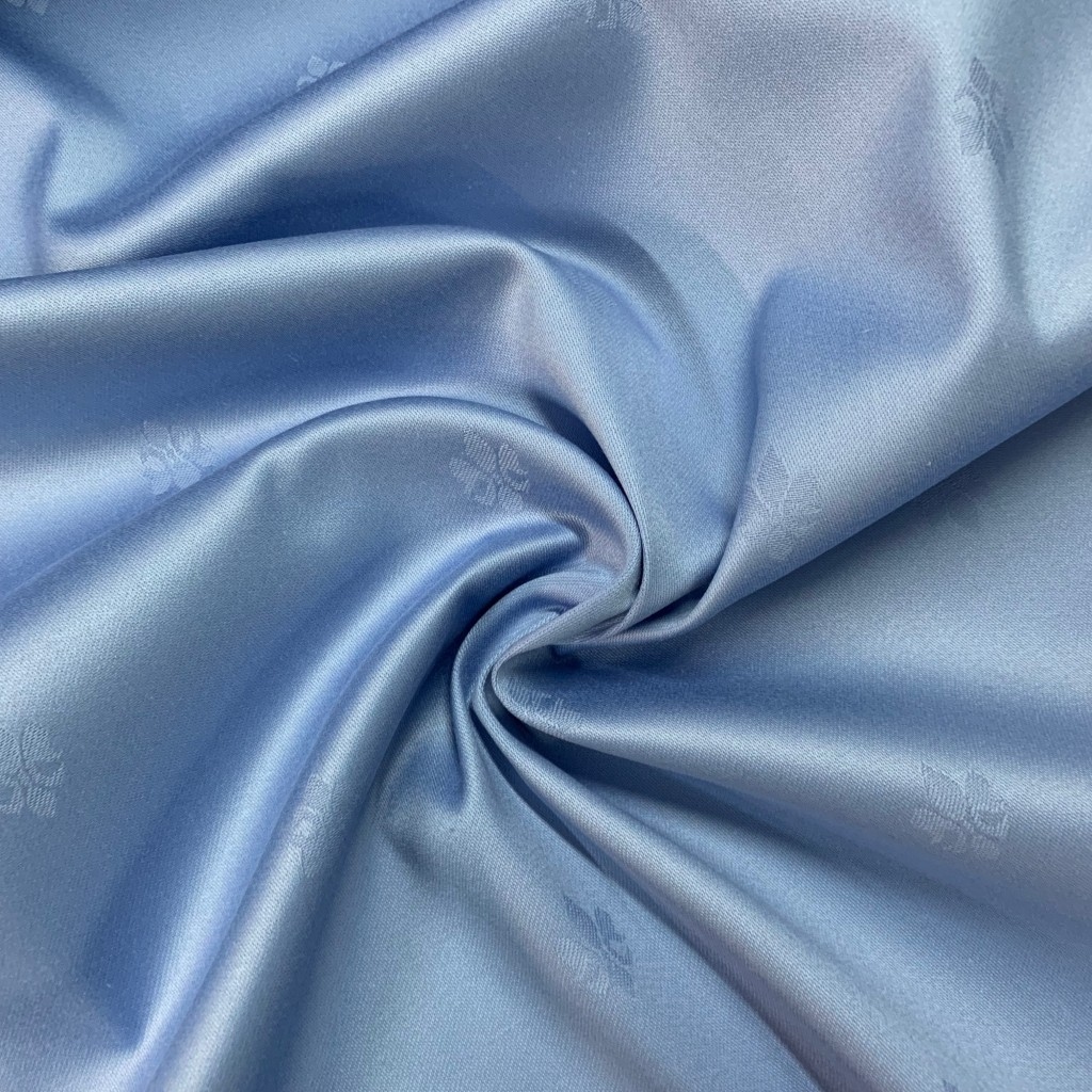 Tkanina obrusowa niebieska - wzór lilijka