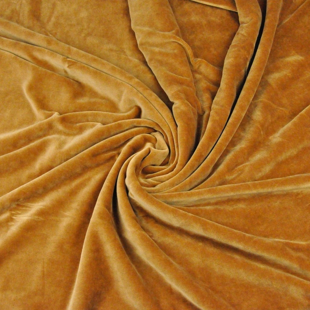 Welur bawełniany odzieżowy - karmelowy