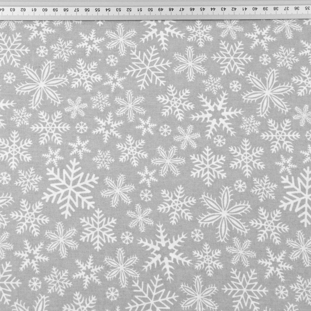 wzór świąteczny śnieżynki białe na szarym tle